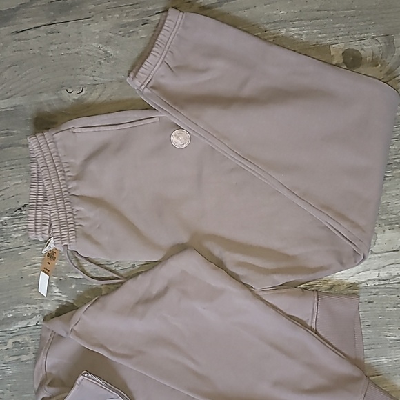 ☕️PINK Premium Fleece SET NEW Half-Zip Sweatshirt & Sweatpants Medium ☕️ - Picture 4 of 6